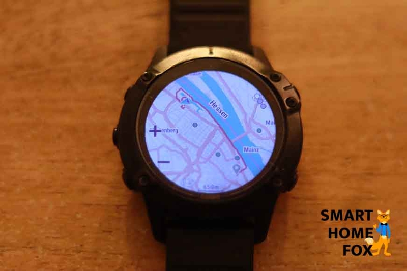Вы можете видеть функцию карты на Garmin Fenix 6 Pro.